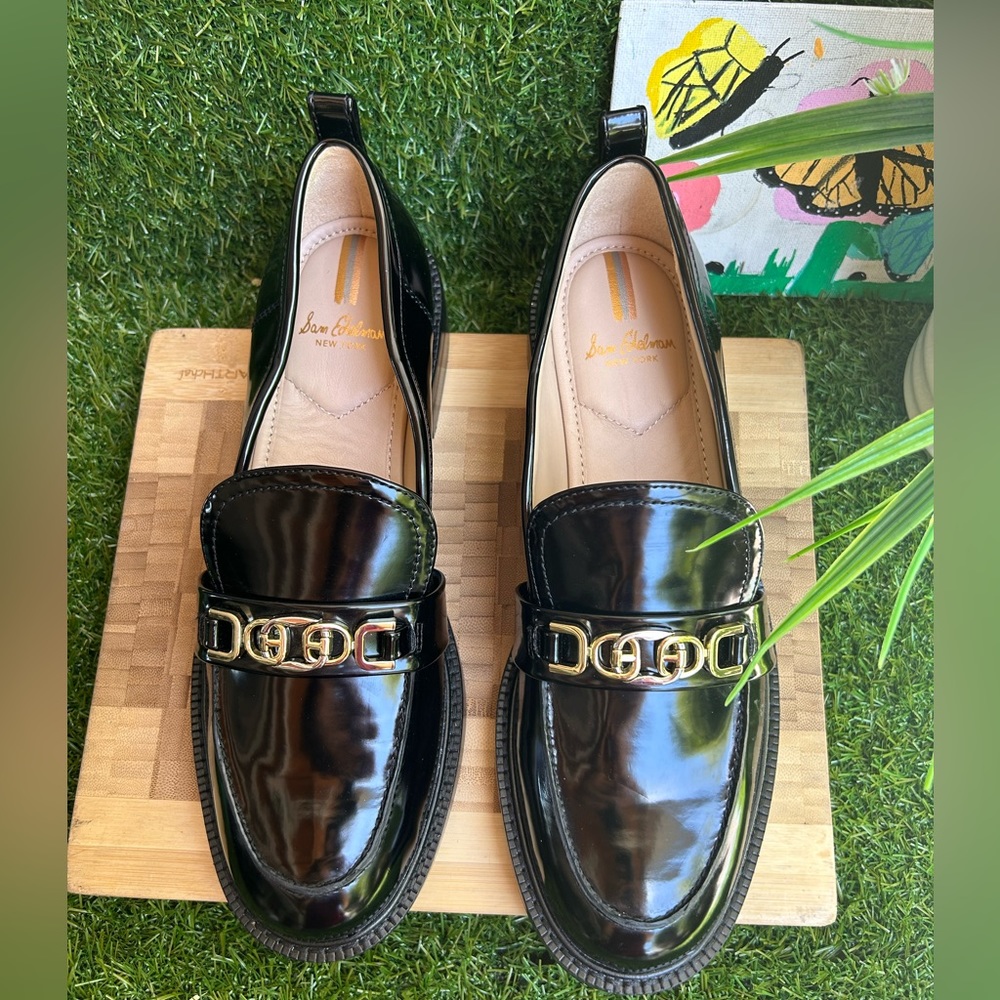 Sam Edelman christy black patent Leather loafers Size 9.5 womens gently us… - Picture 6 of 16